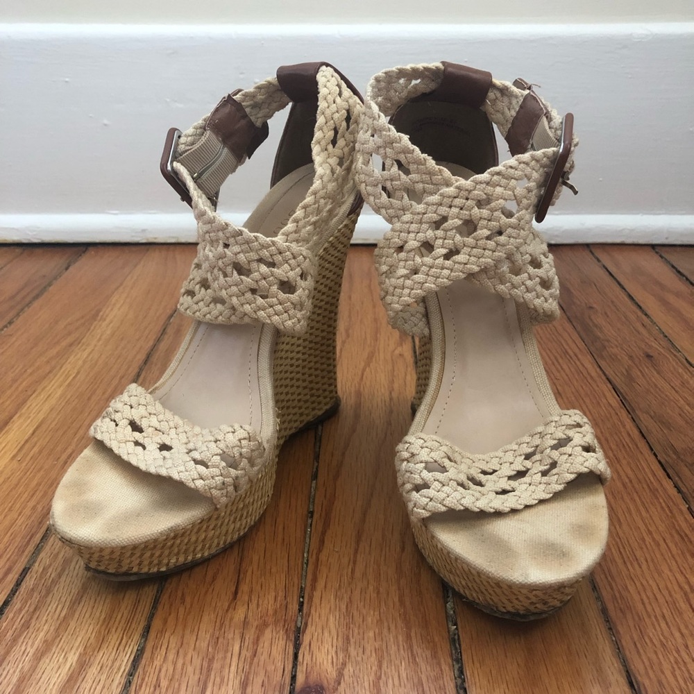 Cream BAMBOO Wedge Platforms